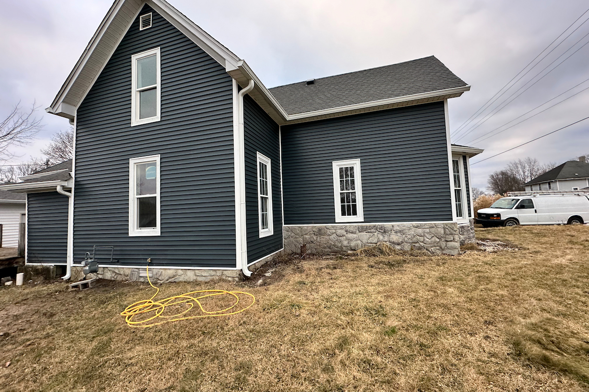 Gutter installation on home exterior
